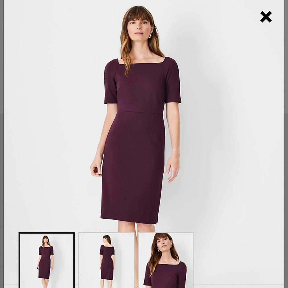 Ann Taylor Square Neck Sheath Dress (NWT)